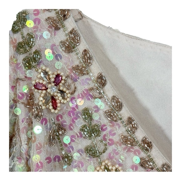 Mac Duggal Embellished Ruffled Cap Sleeve V Neck Gown NWT - Picture 5 of 10